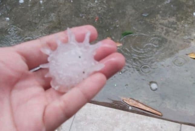 Granizo na forma de coronavírus assusta moradores