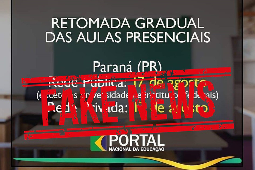 FAKENEWS: Data de retorno às aulas presenciais ainda não foi definida