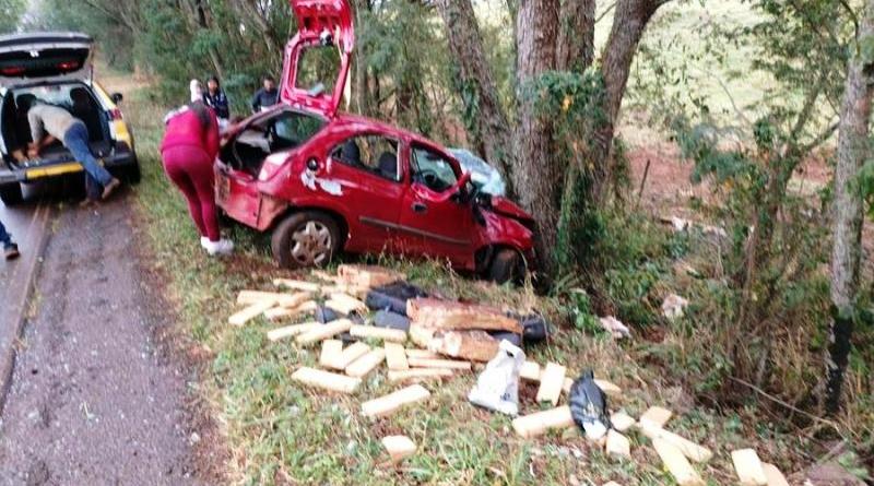 Motorista de carro com mais de 135 Kg de maconha bate em árvore e morre durante fuga