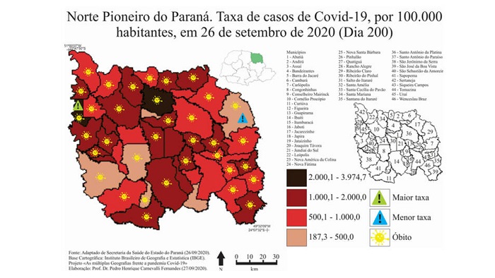 Esduto da UENP aponta aumento no número de diagnósticos da Covid-19 no Norte Pioneiro