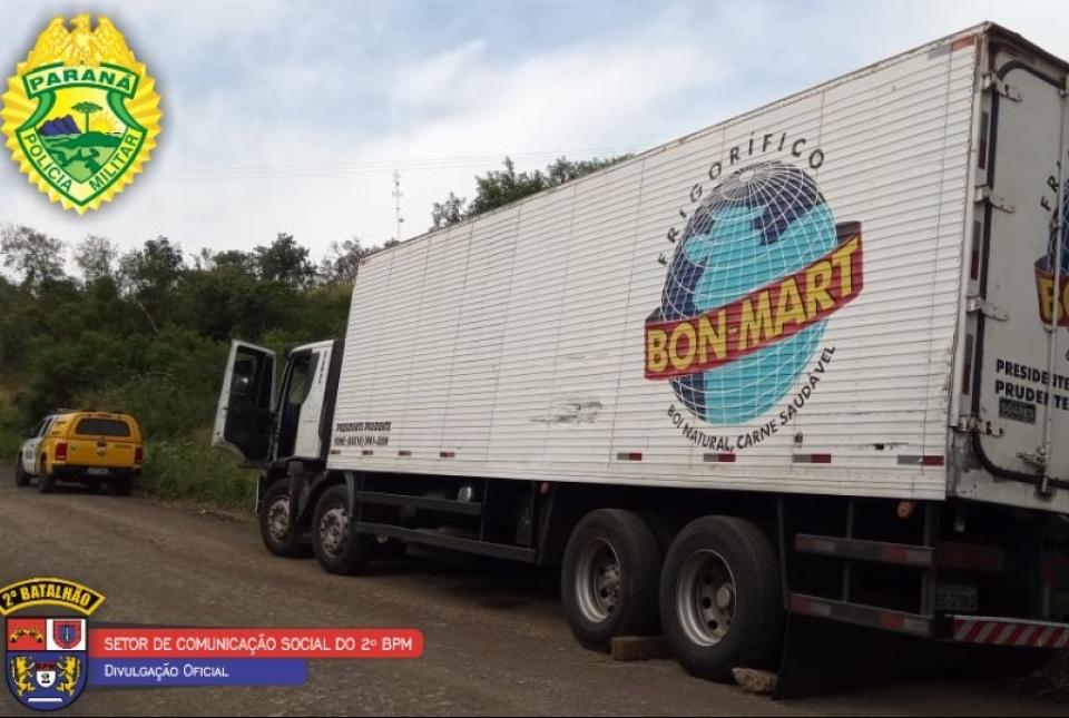 Polícia Militar recupera em Ibaiti caminhão roubado no estado de São Paulo