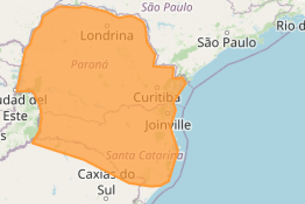 Inmet alerta para risco de chuvas intensas no Paraná nesta terça-feira