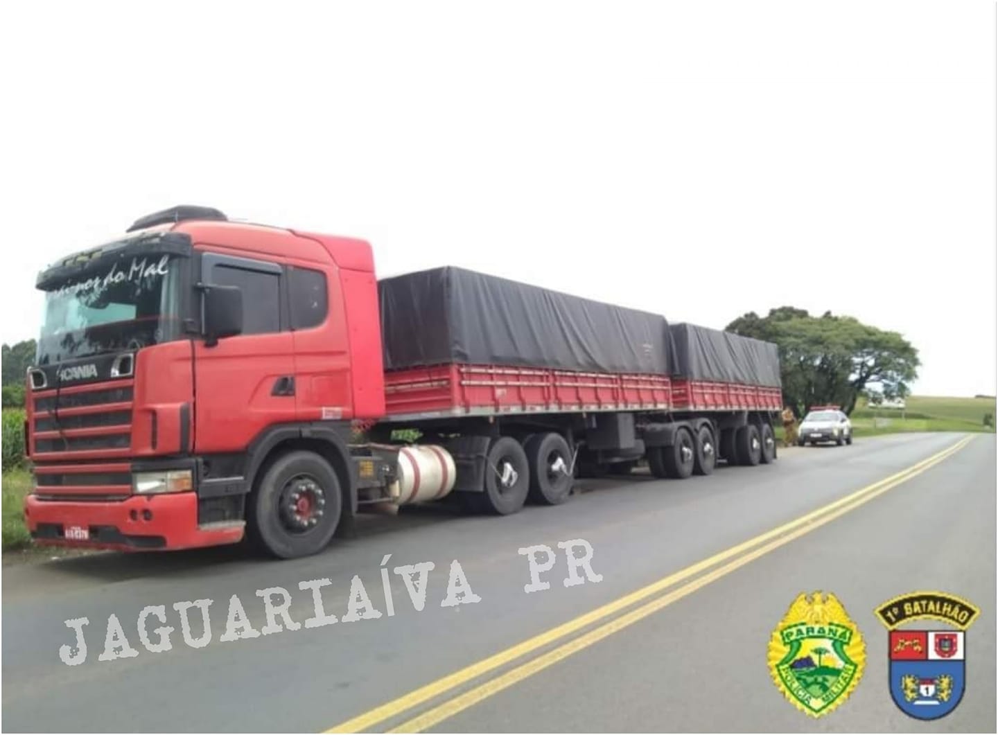 Caminhão roubado em Paranaguá é recuperado em Jaguariaíva e refém libertado