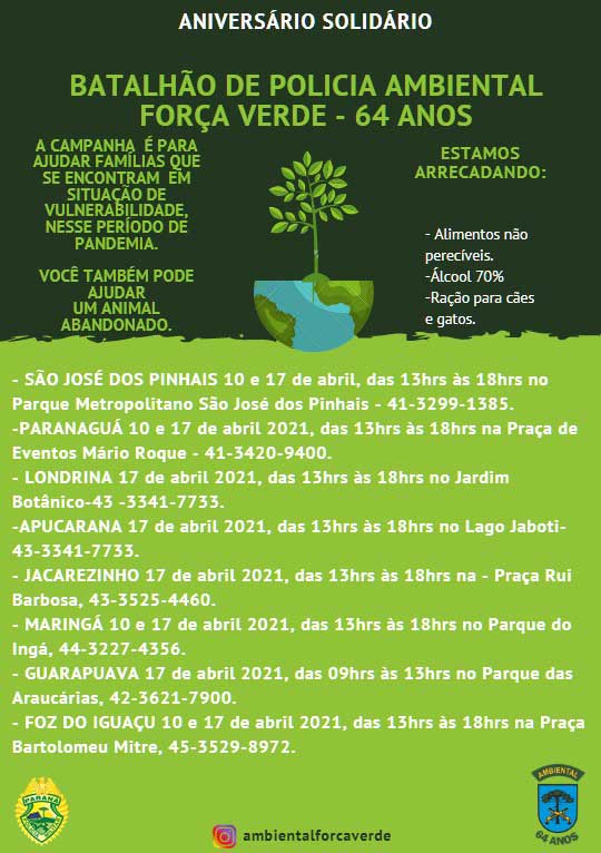 Força Verde comemora aniversário ajudando famílias vulneráveis