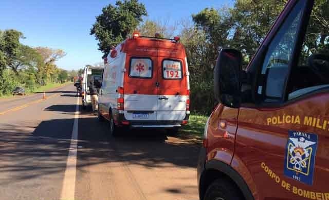 Motorista perde o controle da direção e veículo capota na BR-369