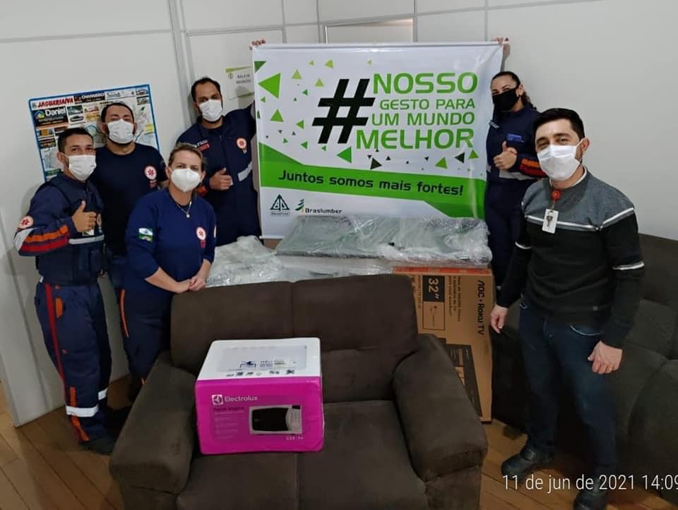 Base do SAMU em Jaguariaíva recebe doações da BrasPine & Braslumber