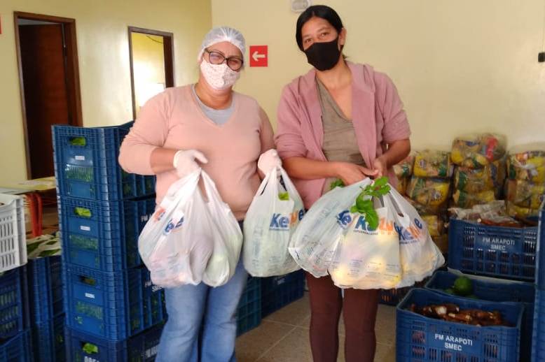 Alimentos da agricultura familiar são distribuídos para crianças da Rede Municipal de Arapoti