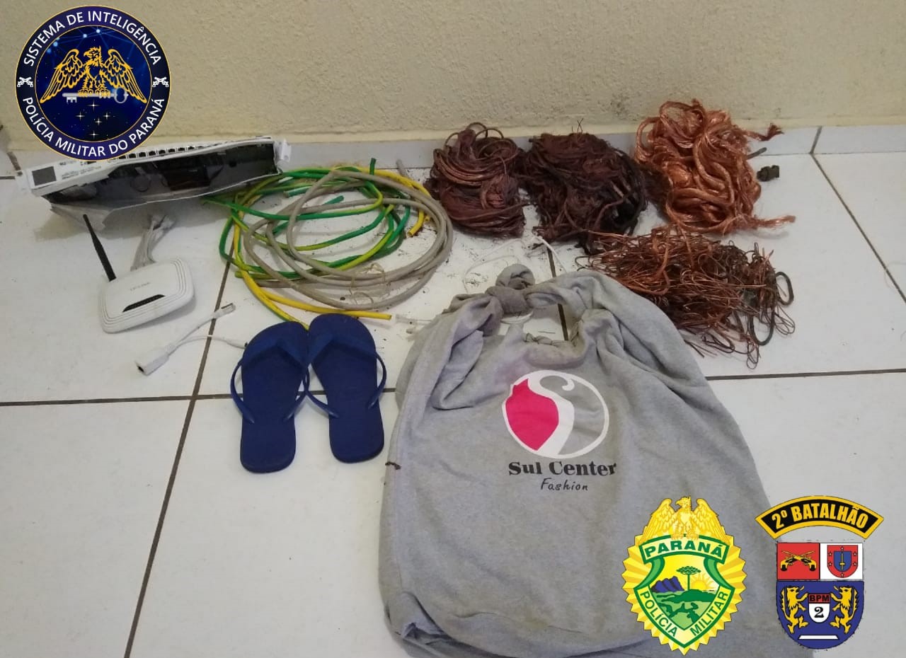 Polícia prende duas pessoas e recupera objetos furtados de torre de internet em Pinhalão
