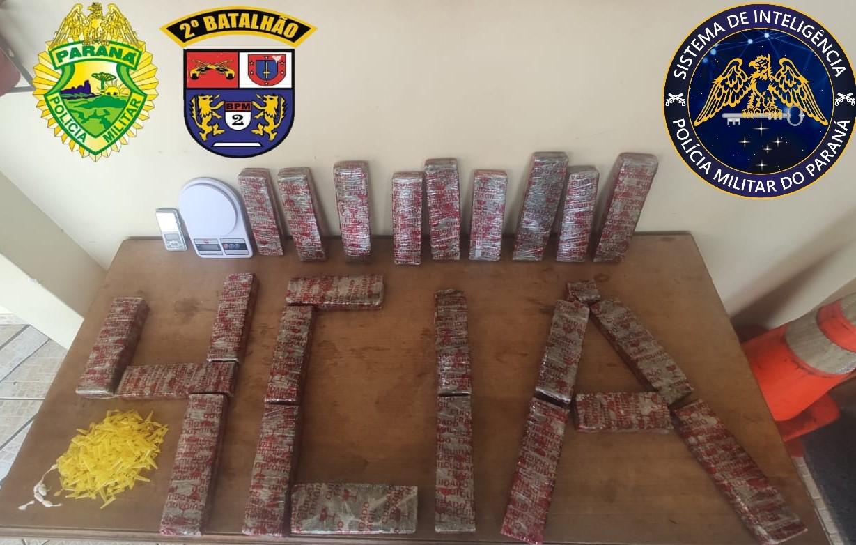 Polícia Militar apreende mais de 15 Kg de maconha em Santo Antônio da Platina