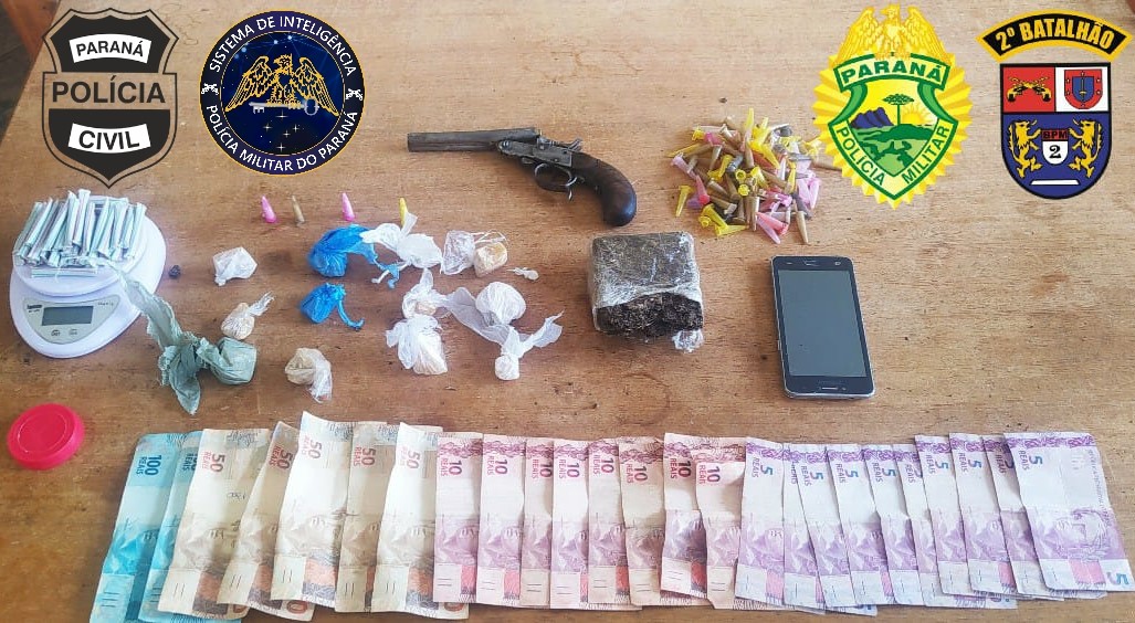 Operação policial prende jovem com drogas e arma em Santo Antônio da Platina