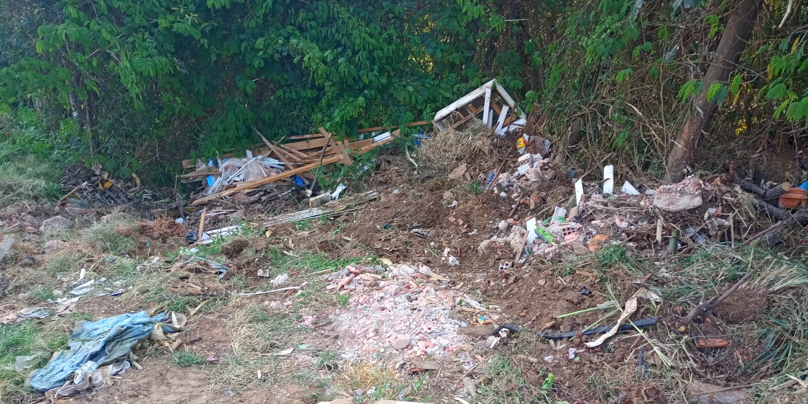 Lixo descartado próximo à escola coloca em risco crianças, professores e pais de alunos