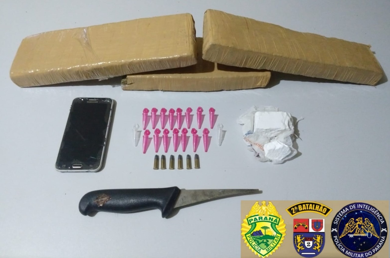 PM prende traficante com cocaína e quase três quilos de maconha em Jacarezinho