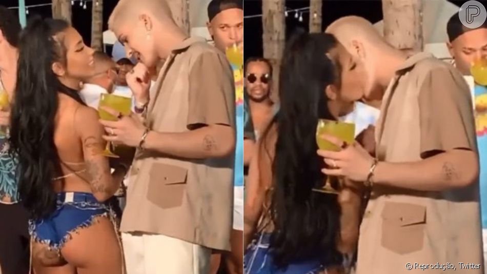 Teve toco! Solteira, Mirella rejeita beijo de João Guilherme na 'Farofa da Gkay'