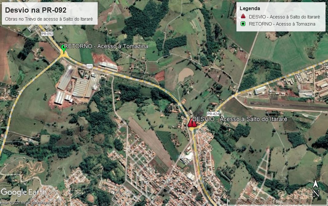 Obras em Siqueira Campos alteram trânsito na PR-092