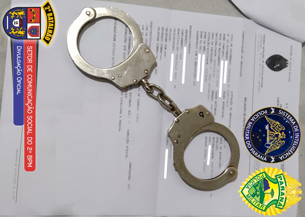 PM cumpre mandados e casal é preso em Wenceslau Braz