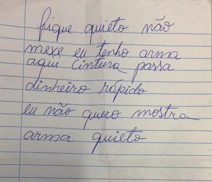 Surdo tenta assaltar posto com bilhete, mas acaba preso