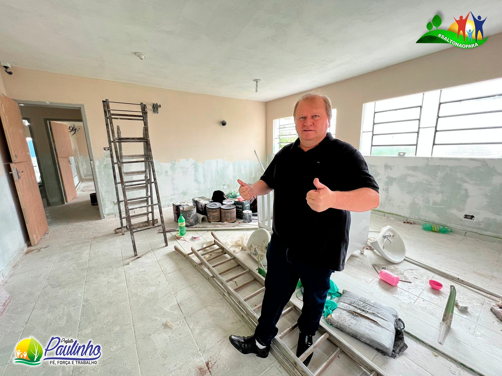Prefeito Paulinho visita escolas e vistoria obras em Salto do Itararé