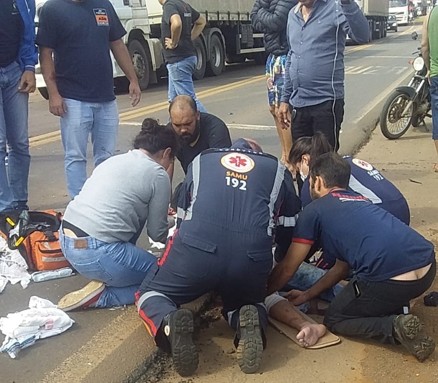 Acidente deixa motociclista ferido na PR-092 em Siqueira Campos