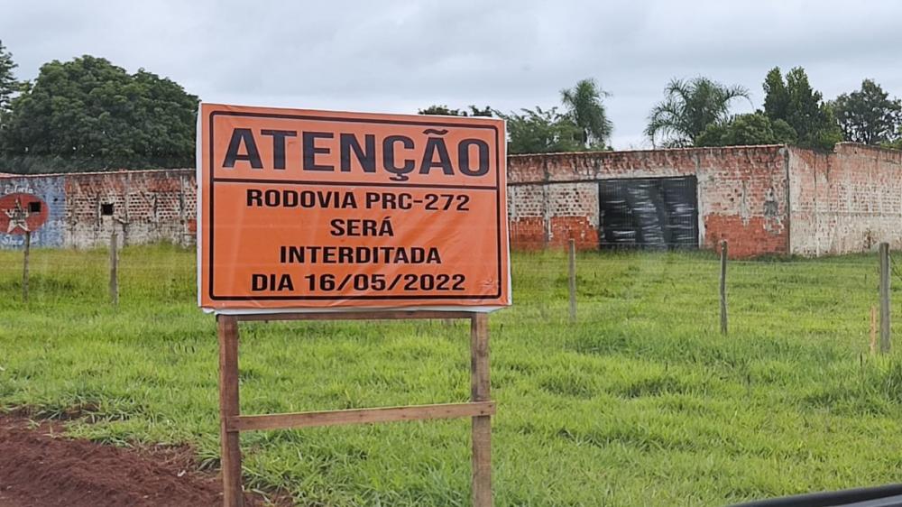 DER informa que PR-272 será interditada para caminhões a partir de segunda-feira