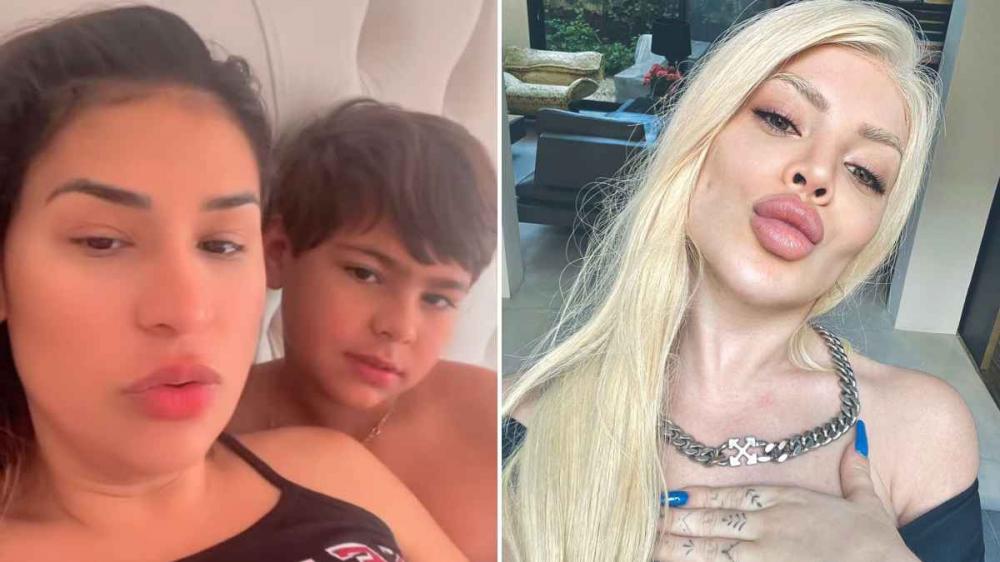 Simone pensa em mudar cor do cabelo e filho reage: ‘Não! Quer ficar igual a Gkay?’