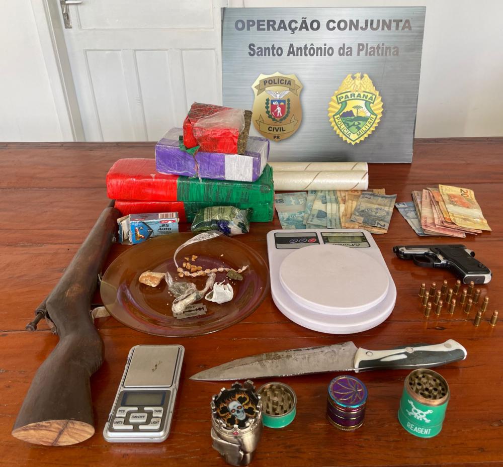 Operação conjunta prende suspeito de homicídio e tráfico de drogas