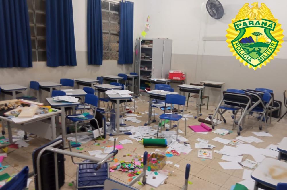 Grupo invade e destrói escola no Norte Pioneiro