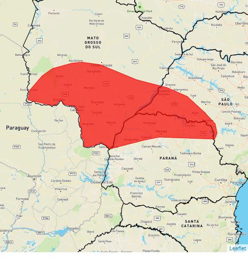 Norte Pioneiro em alerta para tempestades com ventos de até 100 km/h