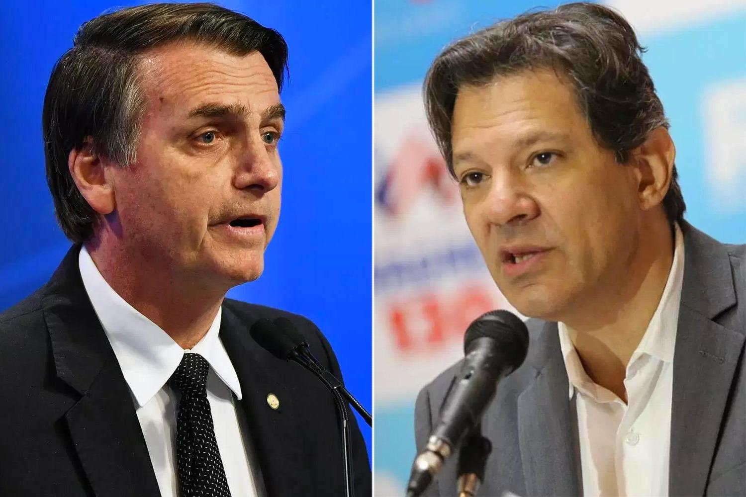 Pesquisa mostra Bolsonaro com 57% dos votos válidos contra 43% de Haddad