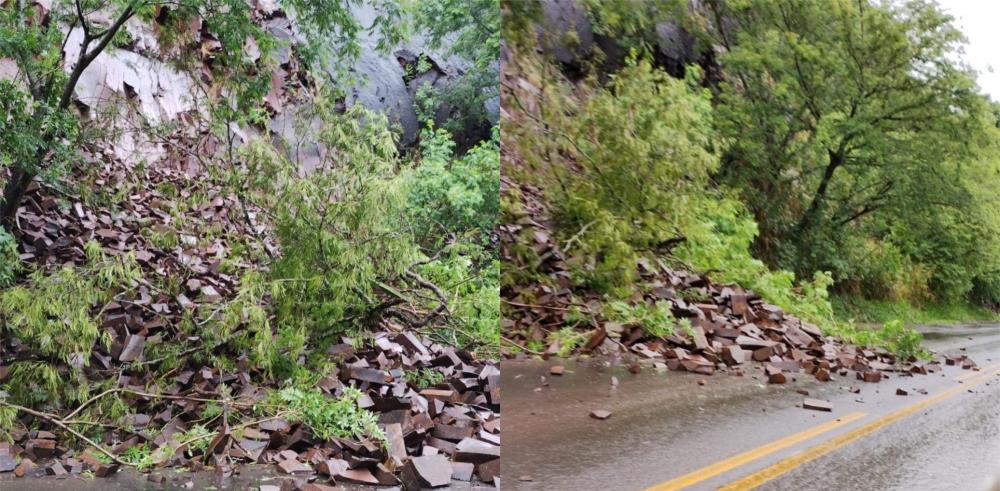 Rodovia do Norte Pioneiro sofre deslizamento de terra