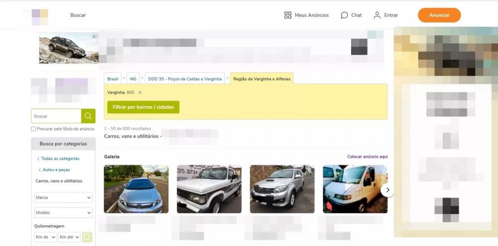 Mulher leva golpe ao comprar carro pela internet e perde R$ 2 mil
