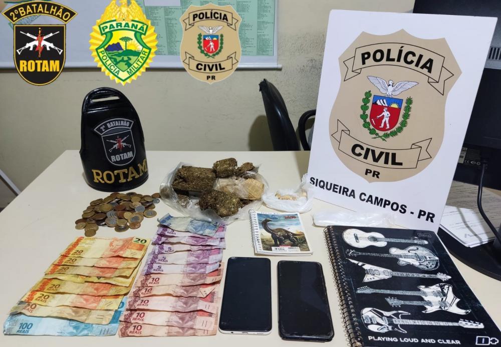 Suspeito é preso por tráfico de drogas em Siqueira Campos