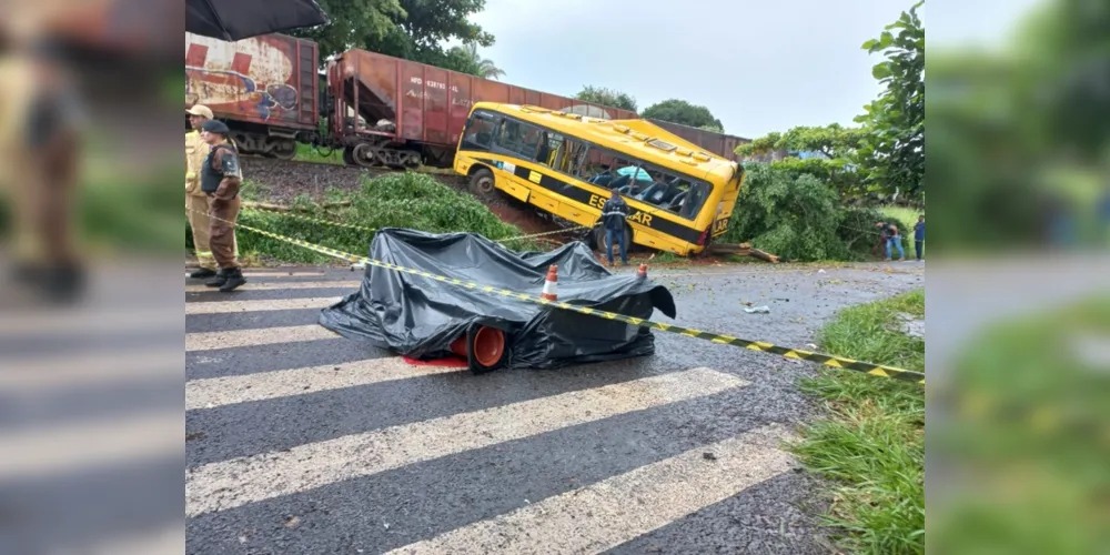 Trem atinge ônibus e mata alunos da Apae no Norte do Paraná