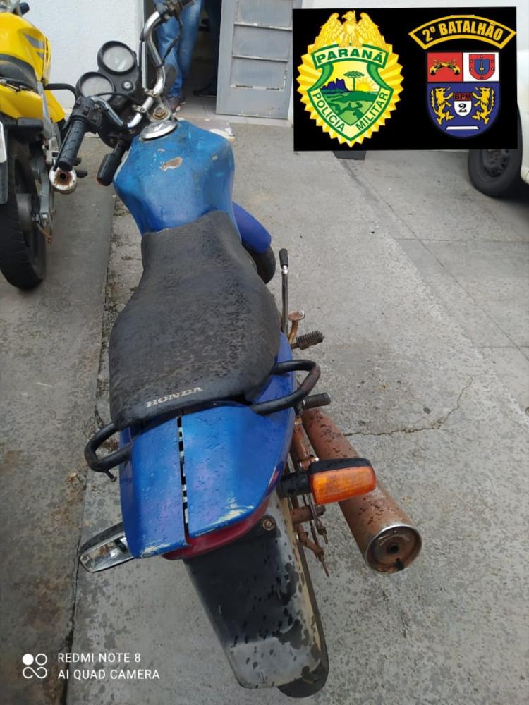 PM recupera moto furtada há seis dias em Siqueira Campos