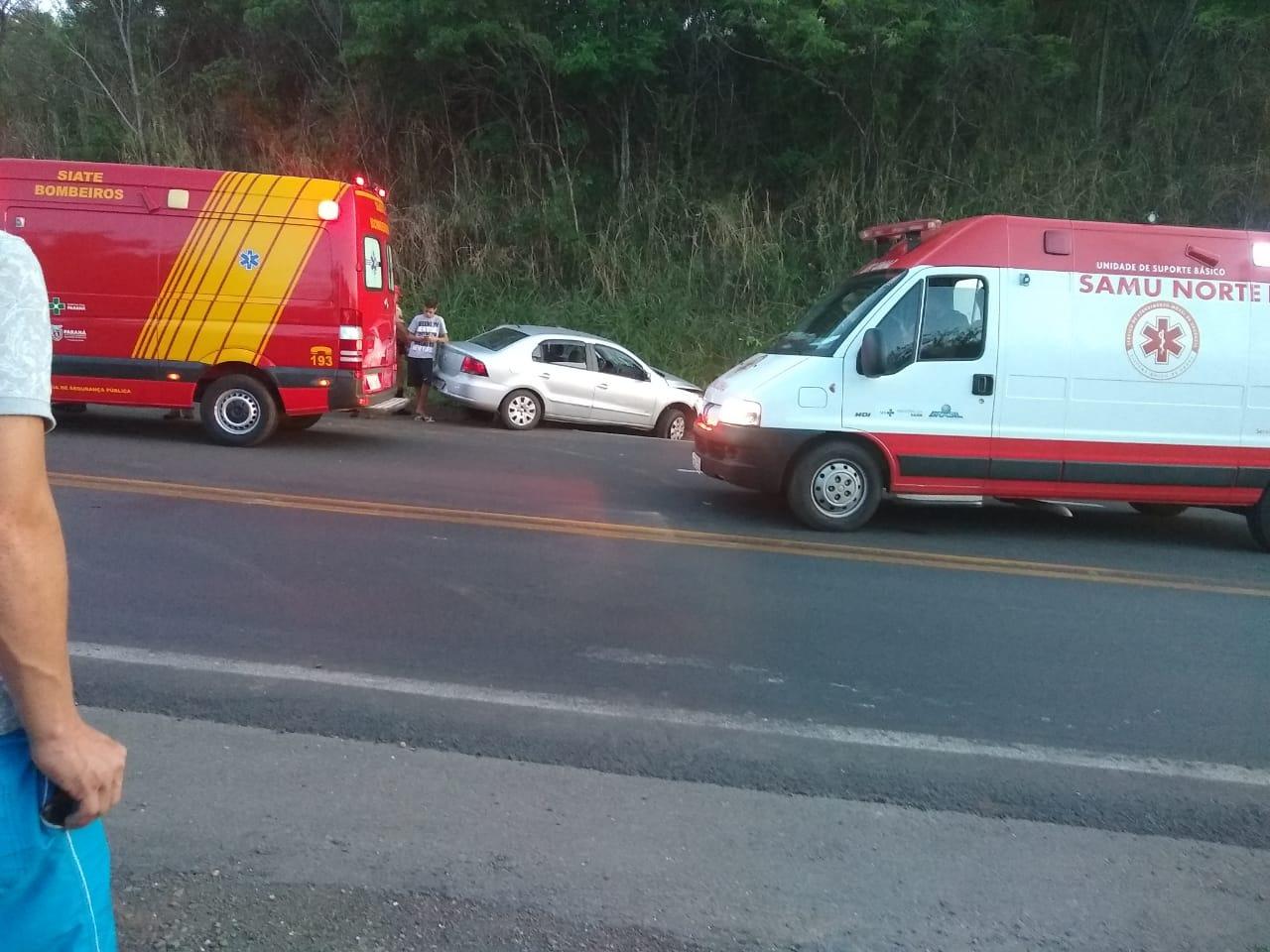 Três pessoas ficam feridas em acidente na PR-092