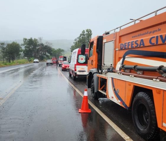 Pai e filho são levados ao Pronto Socorro após acidente na BR-153