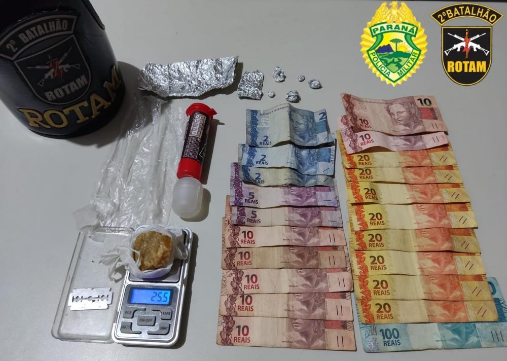 Rotam prende traficante e usuário em Siqueira Campos