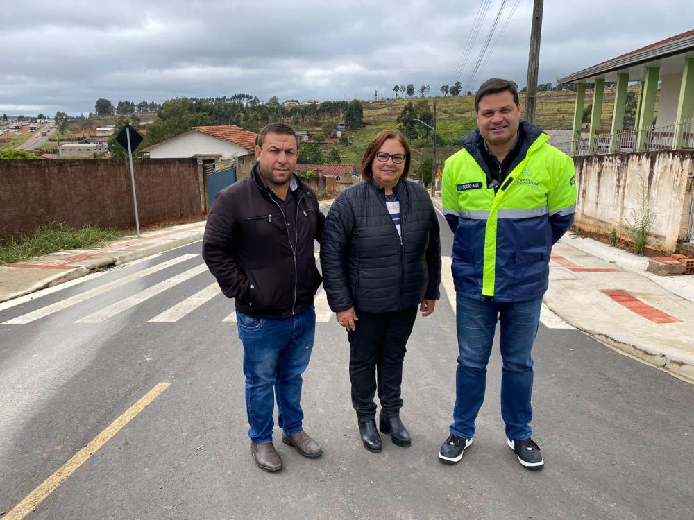 Alcione Lemos e Sandro Alex visitam obras em Jaguariaíva