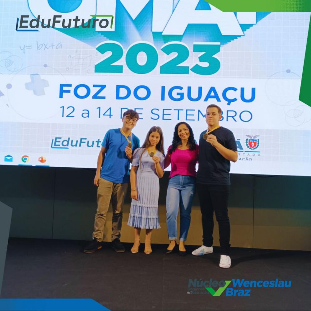 Três alunos do NRE Wenceslau Braz conquistam ouro nas Olímpiadas de Matemática