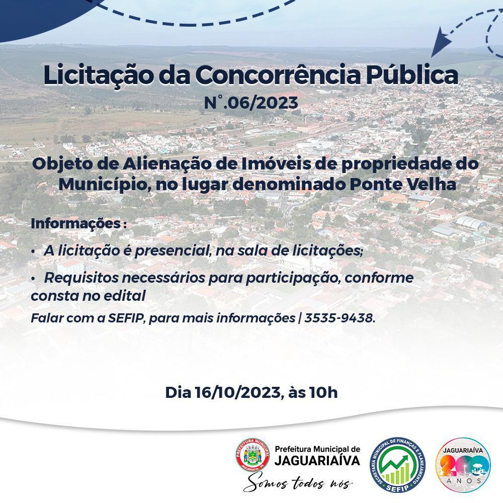 Prefeitura de Jaguariaíva licita lotes para fins comerciais neste mês