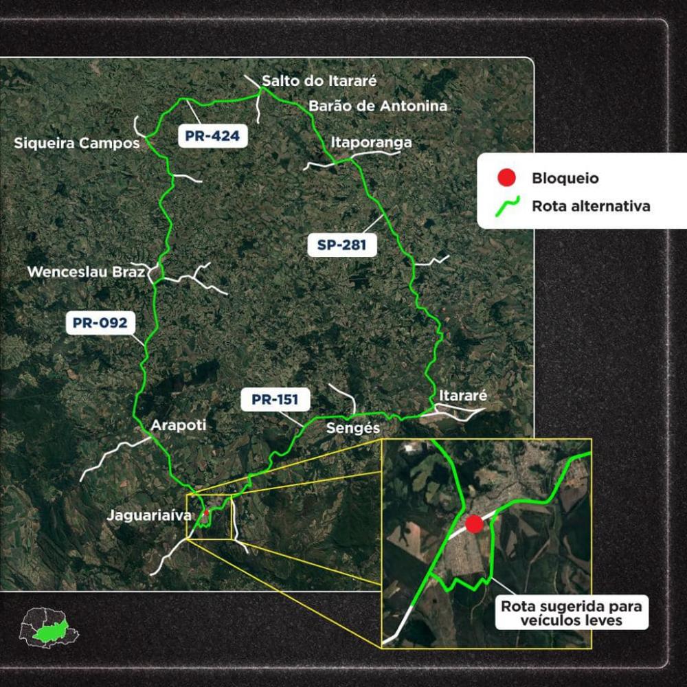 Cratera na PR-151 faz com que motoristas tenham que utilizar rotas alternativas