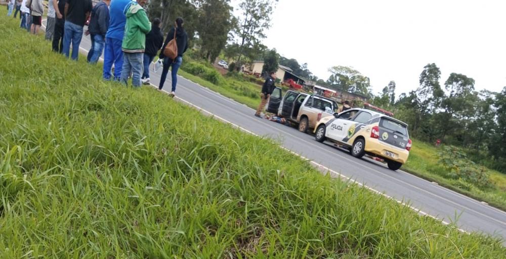 Assalto em Jaguariaíva termina com vítima e suspeito baleados