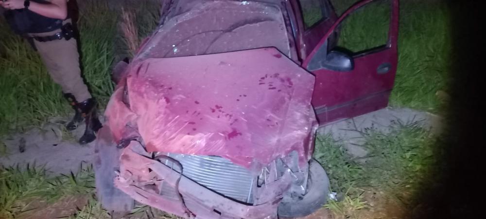 Carro capota em rodovia da região e motorista fica em estado grave