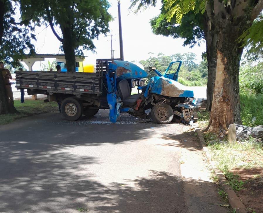 Acidente no trevo deixa grávida ferida em Wenceslau Braz