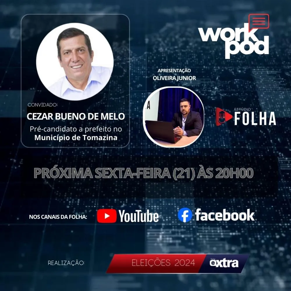 Pré-candidato a prefeito de Tomazina, Cezar Bueno é o entrevistado da Folha nesta sexta-feira