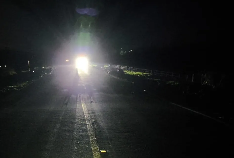 Acidente com dois caminhões e dois pedestres deixa quatro feridos