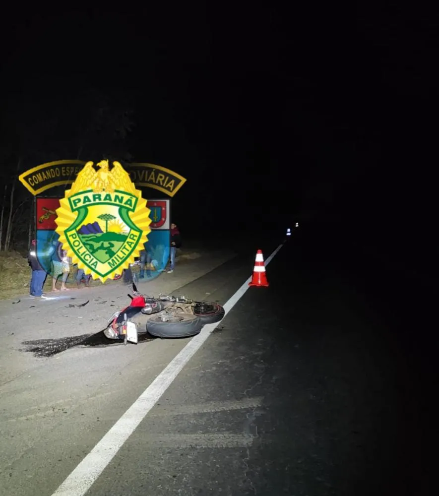 Acidente entre carro e moto mata motociclista em Wenceslau Braz