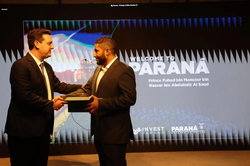 Governador apresenta potenciais econômicos do Paraná a príncipe da Arábia Saudita