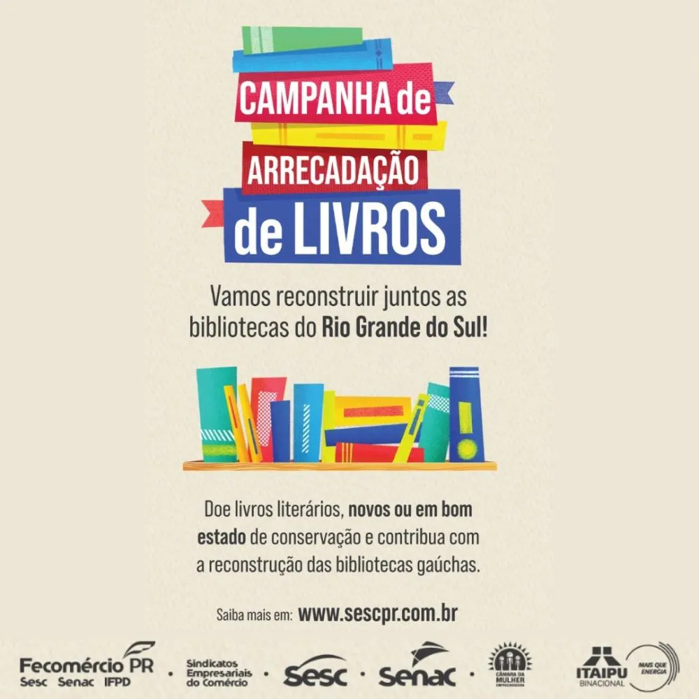 Ainda dá tempo: arrecadação de livros para o RS vai até dia 30
