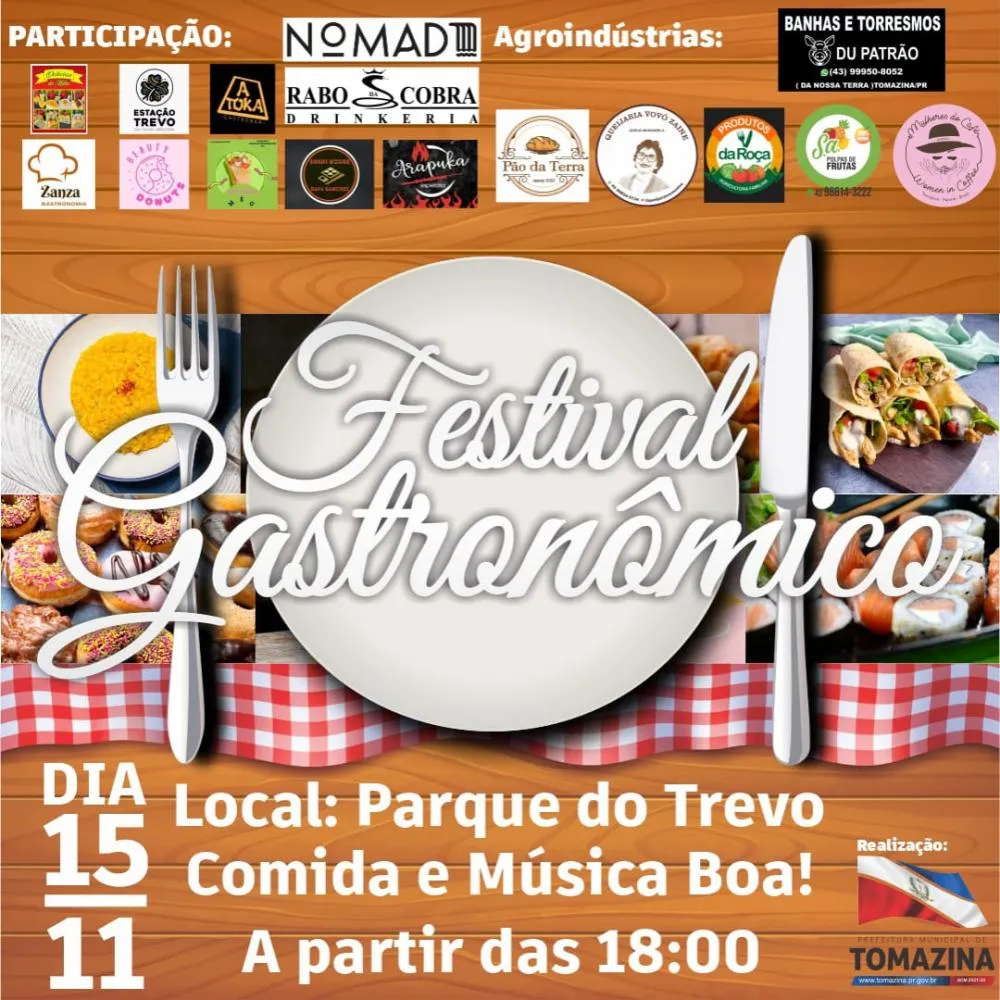 Tomazina realiza Festival Gastronômico nesta sexta-feira