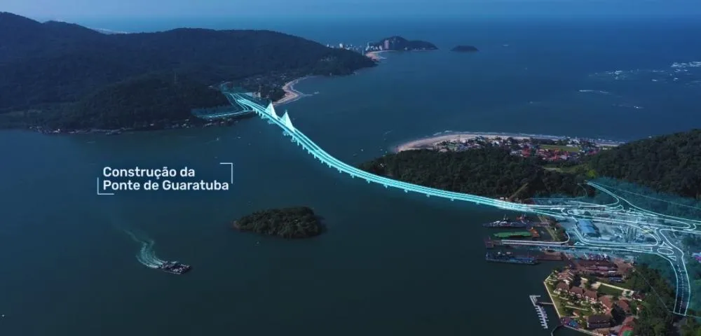 Obras da Ponte de Guaratuba chegam a 32% e marcam progresso no trecho estaiado